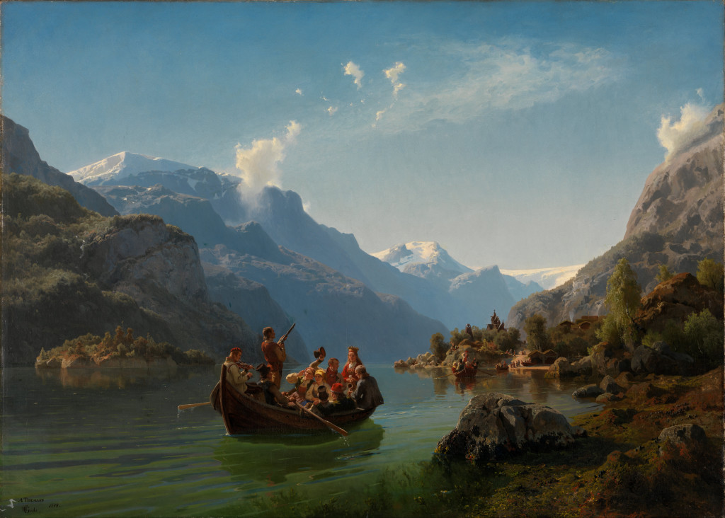 Adolph_Tidemand_&_Hans_Gude_-_Bridal_Procession_on_the_Hardangerfjord_-_Google_Art_Project