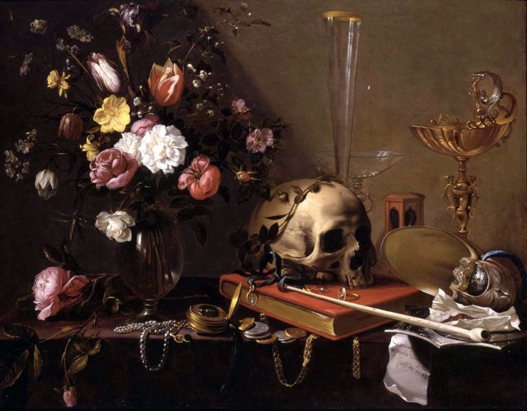 Adriaen_van_Utrecht-_Vanitas_-_Still_Life_with_Bouquet_and_Skull